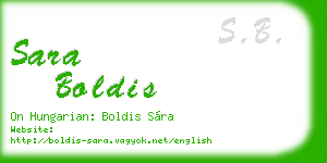 sara boldis business card